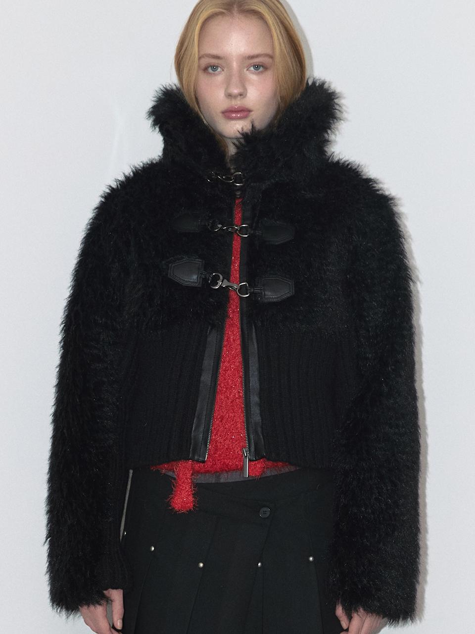 ASURA KNIT FUR MIX MUSTANG (BLACK)
