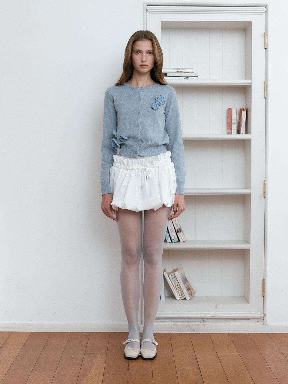 ASURA LAYERED STRING BALLOON SKIRT (WHITE)