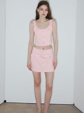ASURA Moss Tweed Skirt_Pink