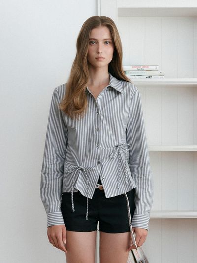 ASURA TUK RIBBON STRIPE SHIRTS (GREY)