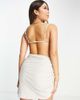 AsYou ASYOU asymmetric hem single strap mini dress in ecru-Blue - 2