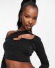 AsYou ASYOU bar tab asymmetric cut out top in black - 3