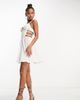 AsYou ASYOU bust cup ruched strap cut out mini dress in ivory-White - 1