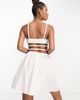 AsYou ASYOU bust cup ruched strap cut out mini dress in ivory-White - 3