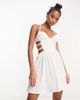 AsYou ASYOU bust cup ruched strap cut out mini dress in ivory-White - 4