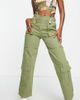 AsYou ASYOU cargo jean with pockets in khaki-Green - 1
