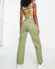 AsYou ASYOU cargo jean with pockets in khaki-Green - 2