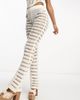 AsYou ASYOU knit crochet flare pants in cream - part of a set-White - 1