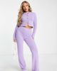 AsYou ASYOU knit eyelash slim pants in lilac - part of a set-Purple - 1