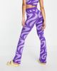 AsYou ASYOU knitted flare pants in purple swirl print - part of a set-Green - 2