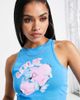 AsYou ASYOU love graphic tank crop top in blue - 1