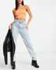 AsYou ASYOU one sleeve choker detail top in orange - 4