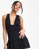 AsYou ASYOU plunge poplin mini dress in black - 1