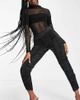 AsYou ASYOU ruched satin pants in black - 1