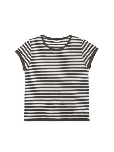 ateleen Rhona Half Sleeves Stripe Knit Sweater