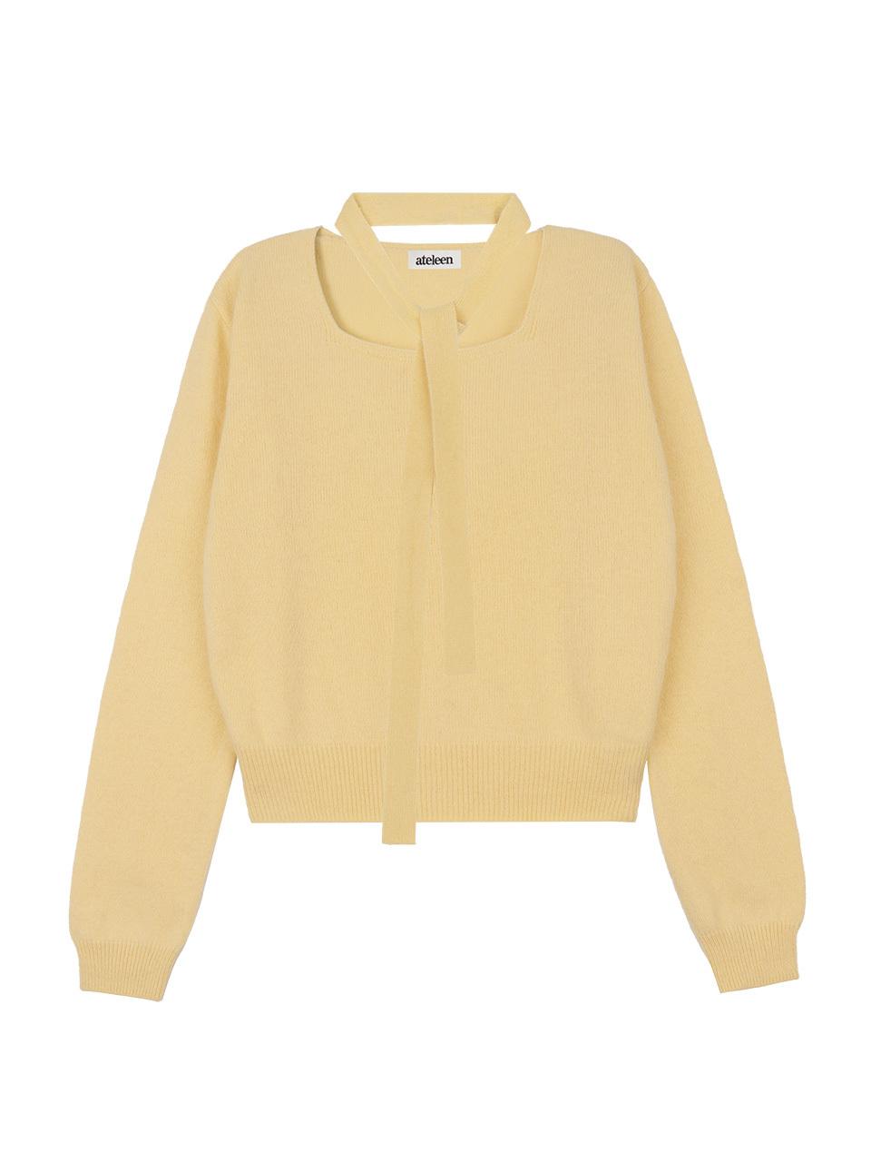 ateleen Scarf Knit Set [Yellow]
