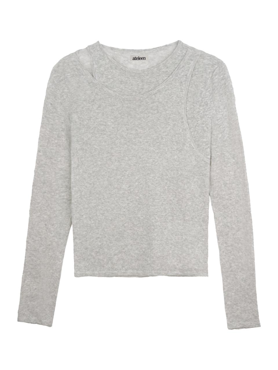 ateleen Vivian Knit Top Sweater [GREY]