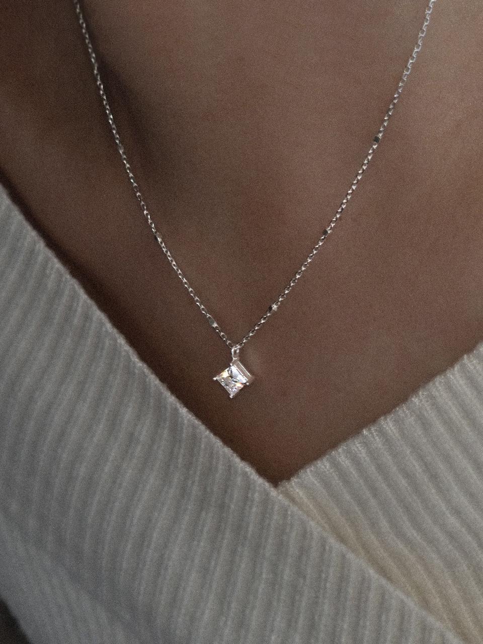 Atelier Darin Square Moissanite Necklace