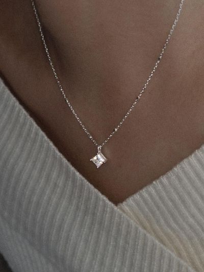 Atelier Darin Square Moissanite Necklace