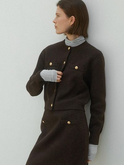 Atelier Nain CHLOEE WOOL SET-UP KNIT CARDIGAN(CD-2133)