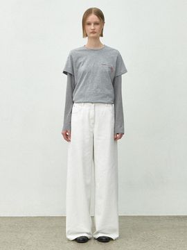 Atelier Nain Damage Washing Wide Leg Denim Pants (PT-5626)