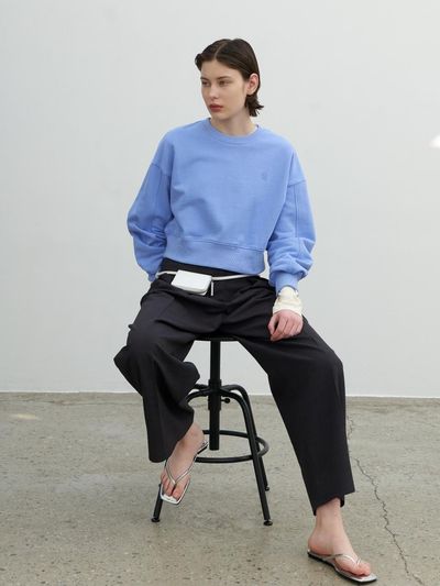 Atelier Nain Edin Volume Sleeve Cropped Sweatshirt