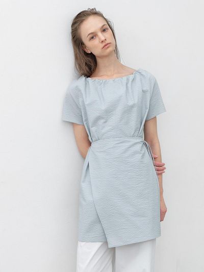 Atelier Nain EMBO STRAP MINI WRAP DRESS (OP-6265)