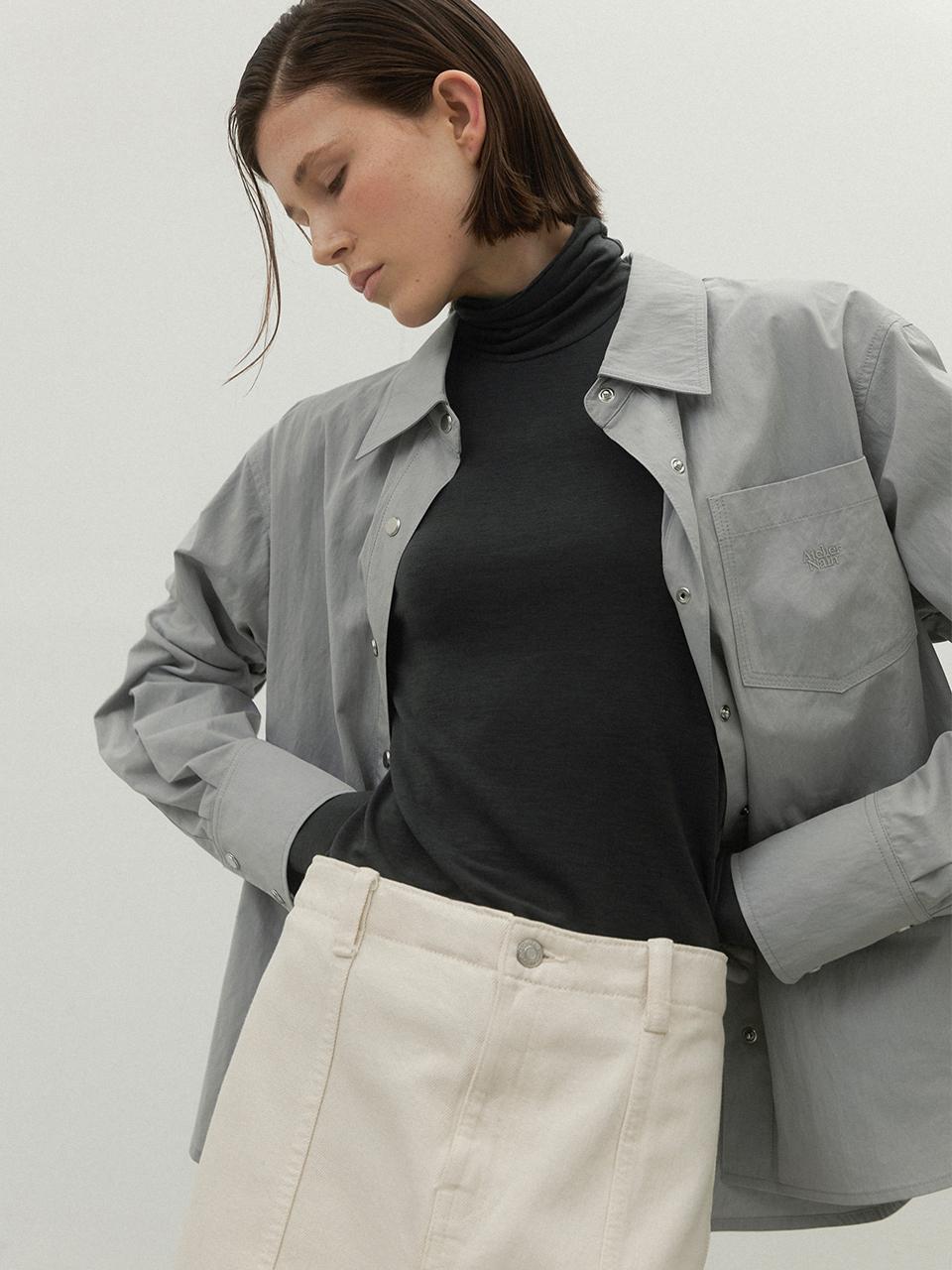 Atelier Nain ESSENTIAL DENVER SNAP SHIRT(BL-4264)
