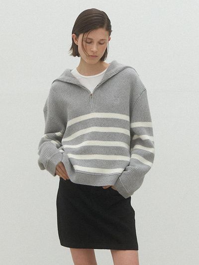 Atelier Nain ESSENTIAL MANA STRIPE KNITWEAR(T-6914)