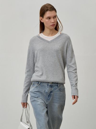 Atelier Nain Essential Overfit V-Neck Knit (T-6764)
