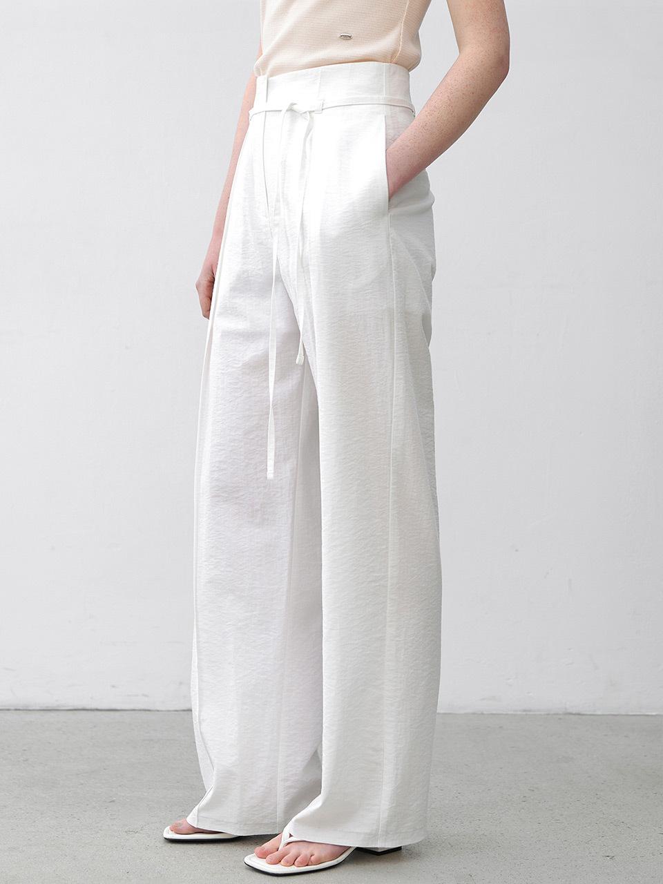 Atelier Nain ESSENTIAL PINTUCK STRAP WIDE PANTS (PT-5660)