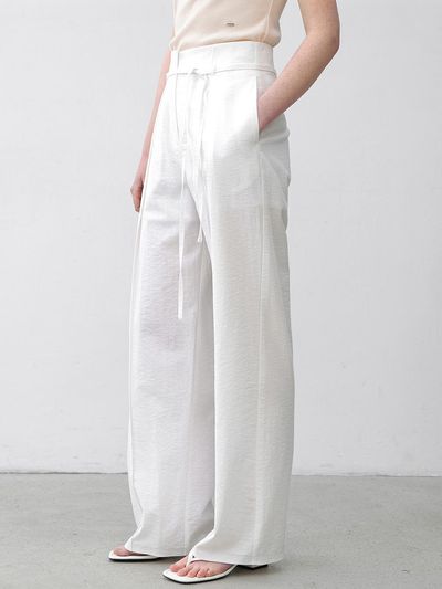 Atelier Nain ESSENTIAL PINTUCK STRAP WIDE PANTS (PT-5660)