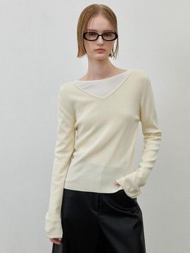 Atelier Nain Essential Slim Fit V-Neck Ribbed Knit (T-7024)