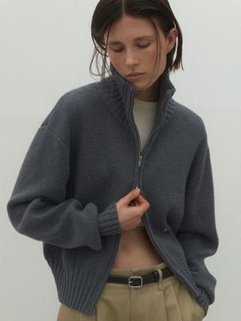 Atelier Nain ESSENTIAL ZIP-UP WOOL CARDIGAN(CD-2143)