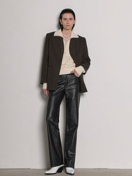 Atelier Nain Henry Wool V-neck Single Jacket
