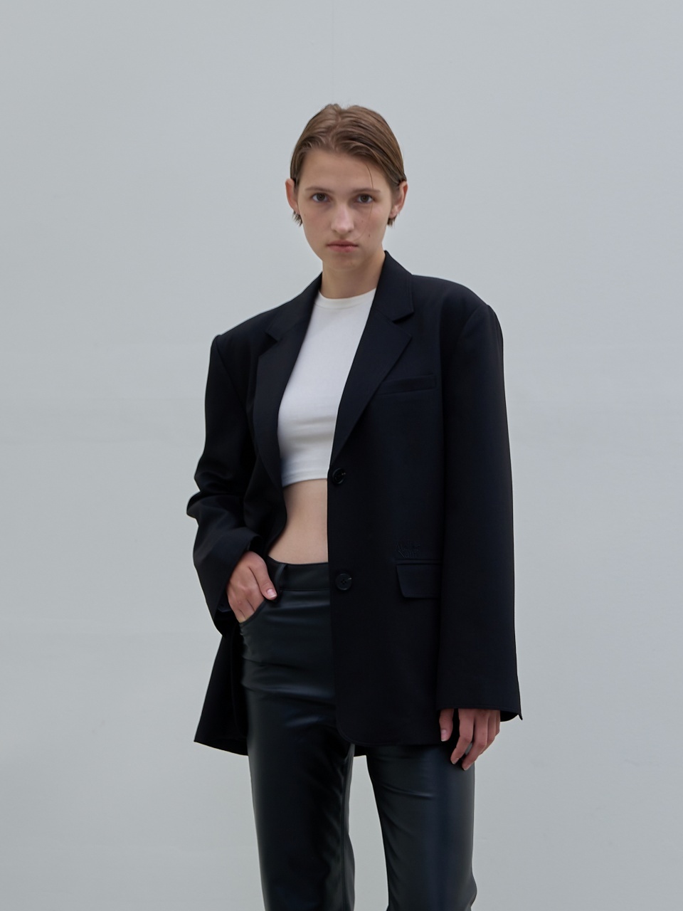 Atelier Nain Jerome Overfit Tailored Chain Belt Jacket S_Black