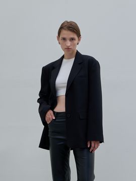 Atelier Nain Jerome Overfit Tailored Chain Belt Jacket S_Black