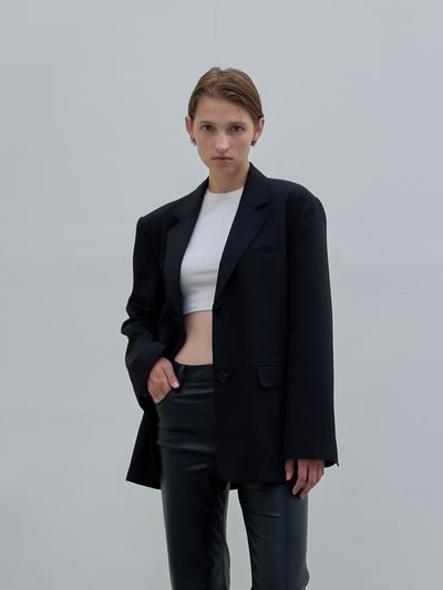 Atelier Nain Jerome Overfit Tailored Chain Belt Jacket S_Black