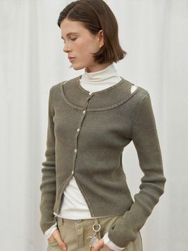 Atelier Nain LAYERED KNIT CARDIGAN(CD-2140)