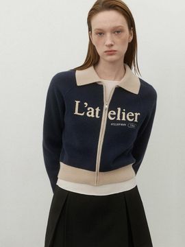 Atelier Nain LETTERING KNIT CARDIGAN(CD-2136)