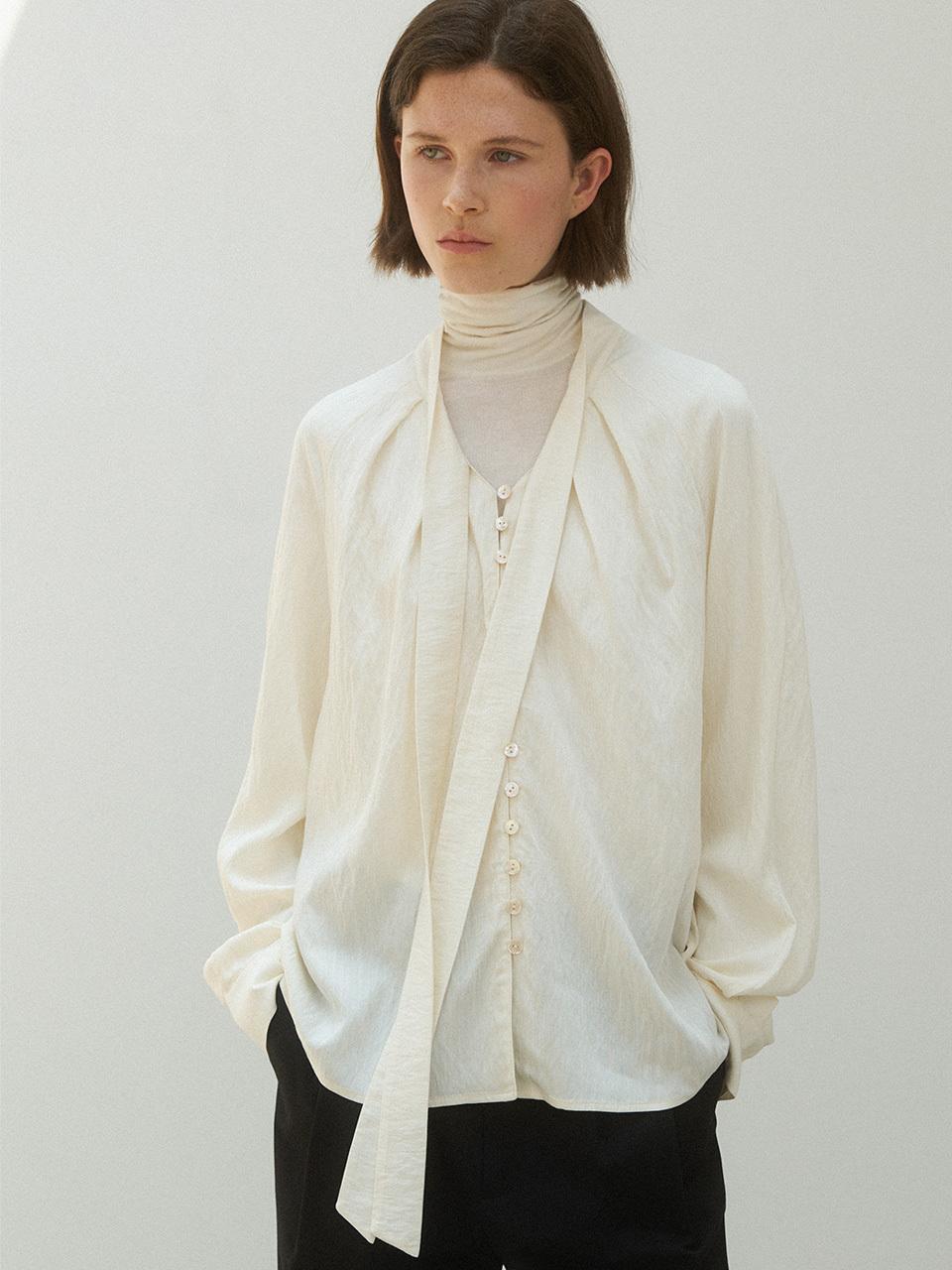 Atelier Nain LILIE TIE V-NECK BLOUSE(BL-4261)