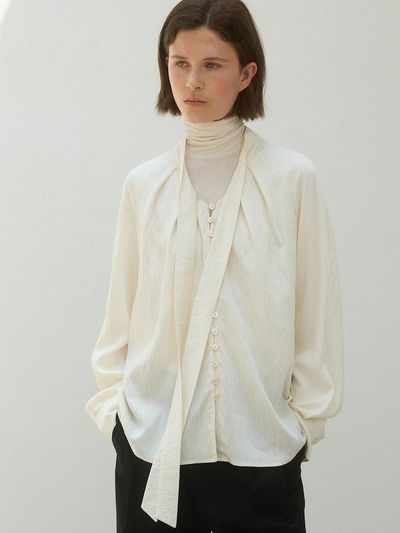 Atelier Nain LILIE TIE V-NECK BLOUSE(BL-4261)