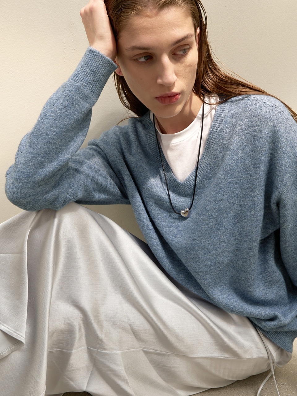 Atelier Nain Loose Fit V-neck Knit_3 Colors