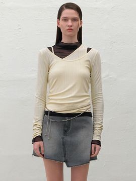 Atelier Nain ODD UNBALANCED TWO-WAY TEE SET S(T-6769)