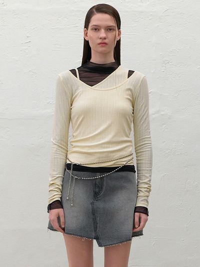 Atelier Nain ODD UNBALANCED TWO-WAY TEE SET S(T-6769)