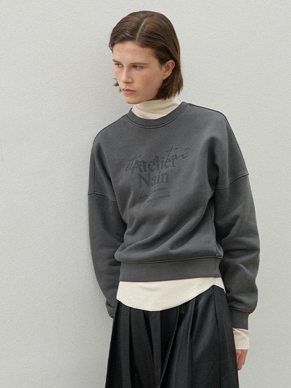 Atelier Nain PIGMENT CRACK SWEATSHIRT(T-6899)