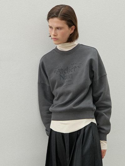 Atelier Nain PIGMENT CRACK SWEATSHIRT(T-6899)