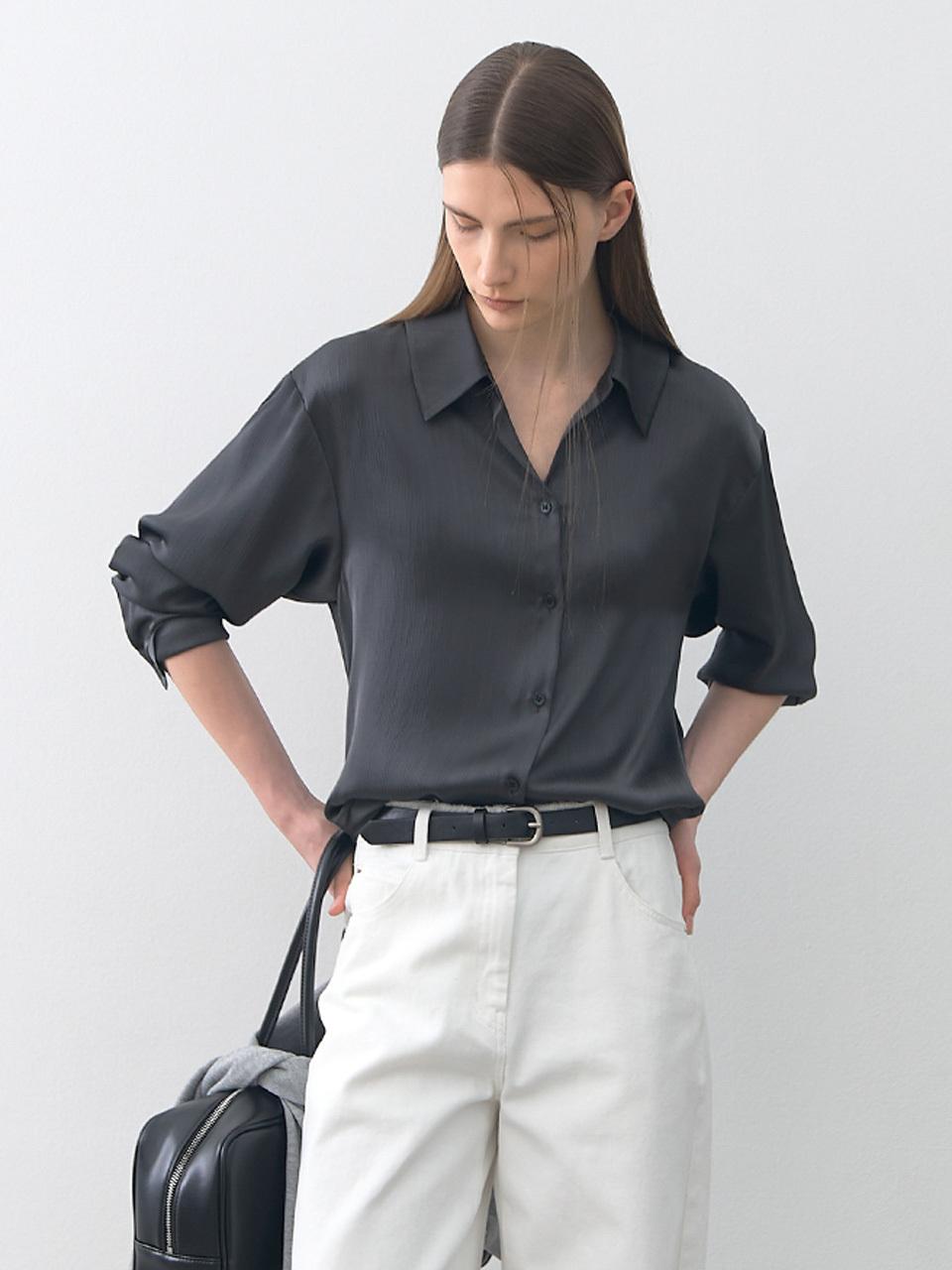 Atelier Nain SATIN STRING NECK BLOUSE (blouse-4291)