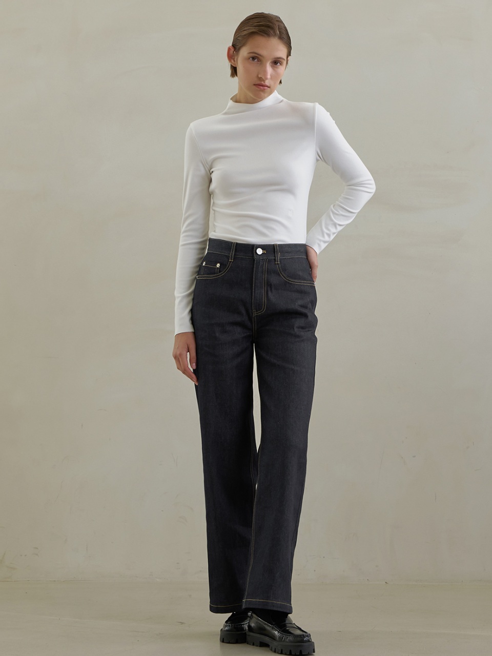 Atelier Nain Selvedge Wide Fleece Lined Denim Pants