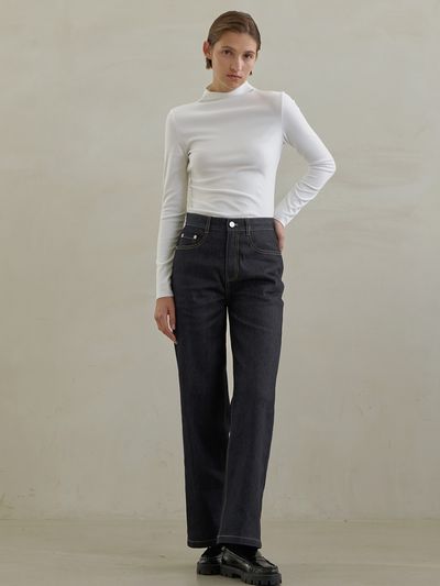 Atelier Nain Selvedge Wide Fleece Lined Denim Pants